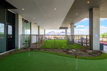 Outdoor chipping and putting area